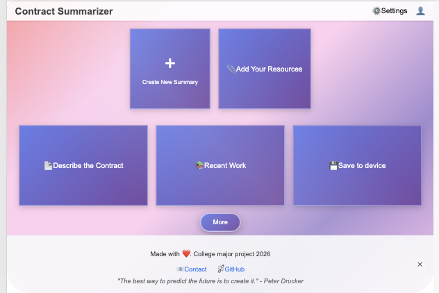 Contract summarizer